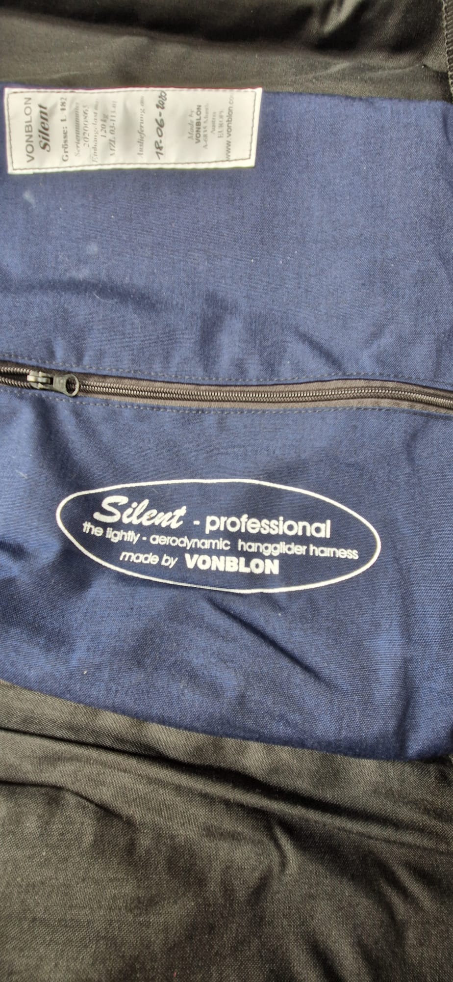 VONBLON Silent Hang Glider Harness – Size L (1x2)